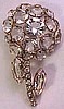 UNS7 clear rhinestone flower brooch pin